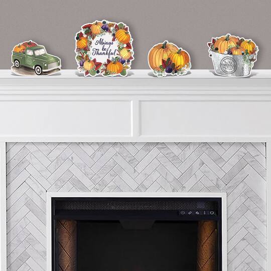 Beistle Foil Fall Thanksgiving Cutouts with Easels, 8ct.